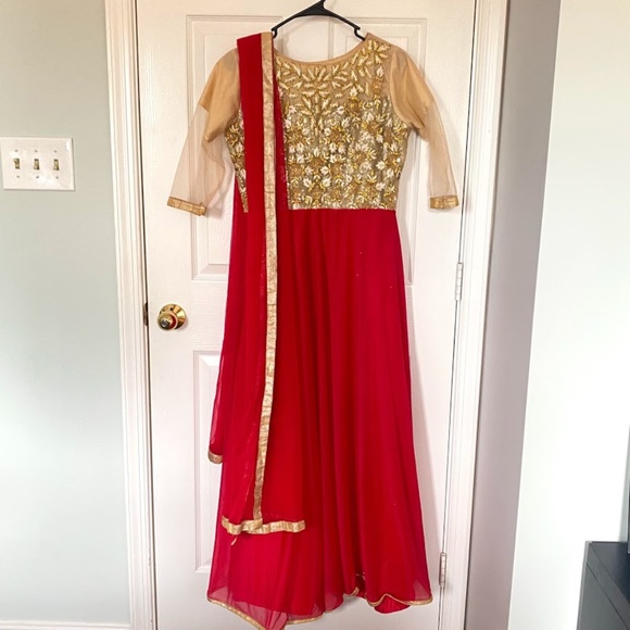 Salwar Kameez Other - Indian Pakistani Pink and Gold Anarkali Salwar Kameez